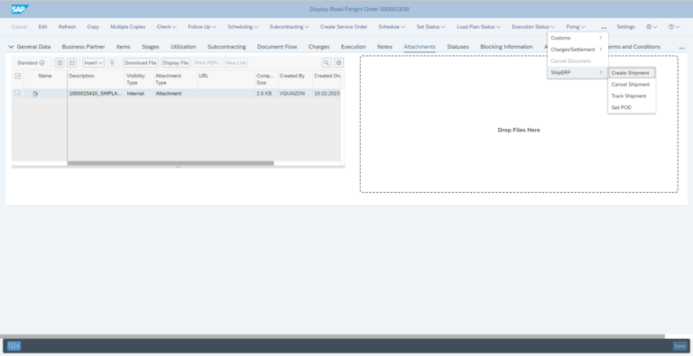 Create Shipment in ShipTM