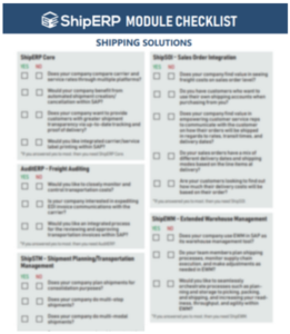 Shipping Solutions Checklist